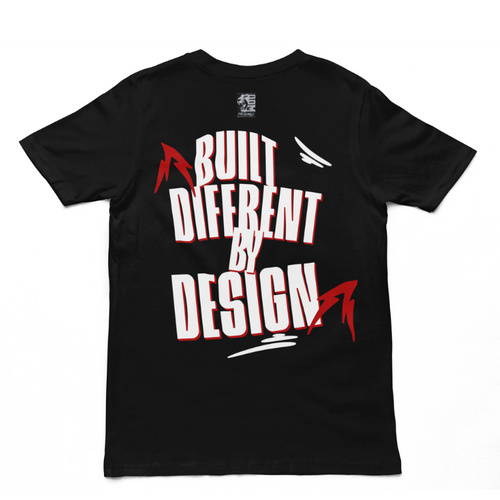 Built Different By Design- Blk-wht-Red