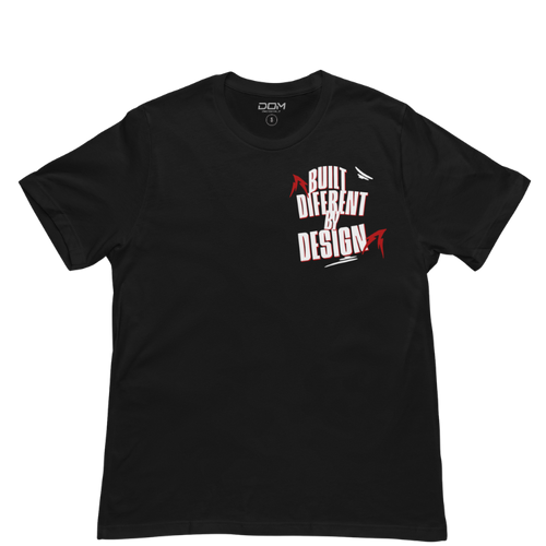 Built Different By Design- Blk-wht-Red