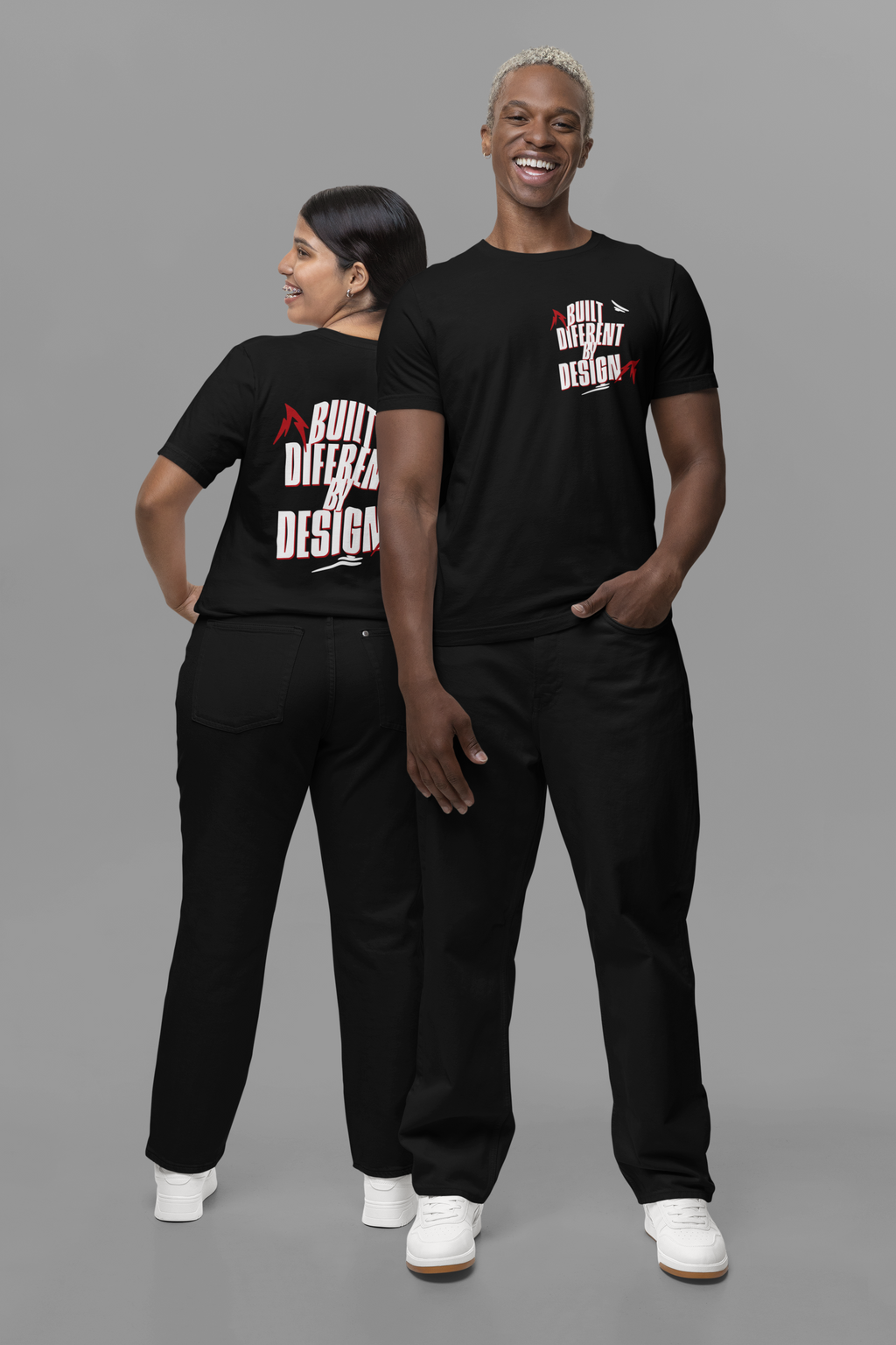 Built Different By Design- Blk-wht-Red